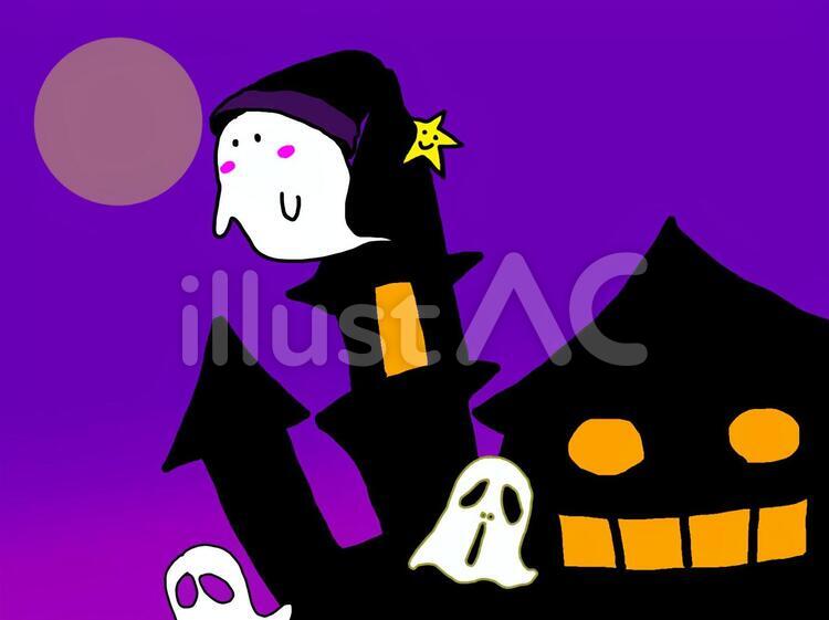  601004-3 ハロウィン,幽霊,お化け屋敷のイラスト素材