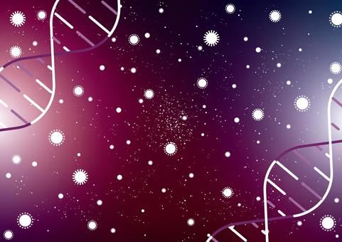 ウイルスとDNAのイメージ背景素材 ウイルス,バクテリア,dna,サイエンス,医療,光,スタイリッシュ,紫色,背景のイラスト素材