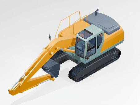 自動車CGイラスト13_フロント 自動車CGイラスト13_フロント バックホー,ショベルカー,油圧ショベル,建機,重機,乗り物,自動車,アイソメトリック,等角投影法,立体のイラスト素材