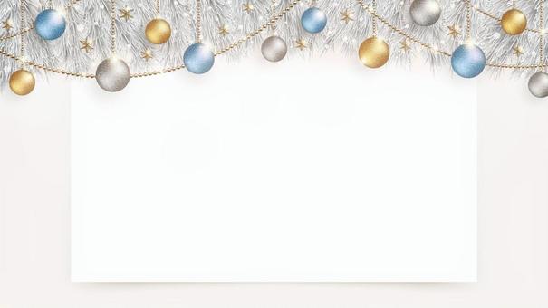 白銀のクリスマスツリーと白のボード クリスマス,背景,クリスマスツリー,メリー,飾り,フレーム,テンプレート,12月,白銀,キラキラのイラスト素材