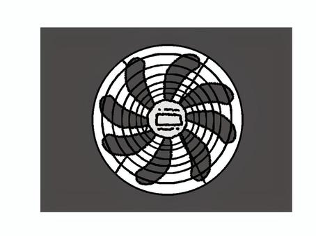 ファン ファン,空気,循環,熱,排出,対策,pop調,手描き,挿絵,ワンポイントのイラスト素材