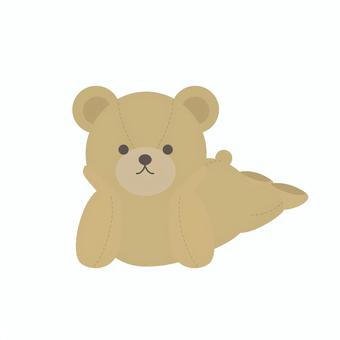寝そべりテディベア テディベア,ぬいぐるみ,くま,おもちゃ,寝そべり,寝そべる,リラックスのイラスト素材