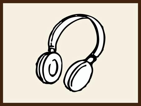 ヘッドフォン　リアル　イラスト ヘッドフォン,リアル,手描き,音楽,ファッションのイラスト素材