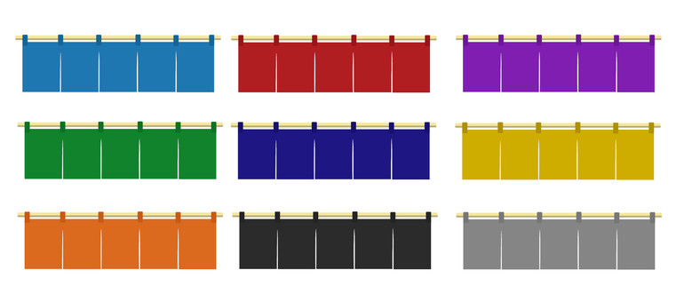 のれん　色違いセット のれん,店,商店,和風,フレーム,暖簾,老舗,シンボル,入り口,店舗のイラスト素材