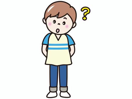中高生男子(はてな） 人物,中学生,高校生,男子,はてなのイラスト素材