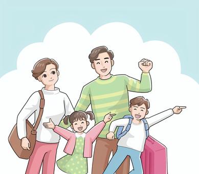 Hình minh họa, đi du lịch, gia đình, tuần lễ vàng, 