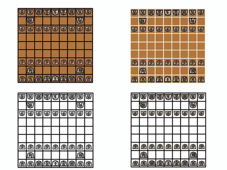 Illustration, şogi, shogi tahtası, ayarlamak, 