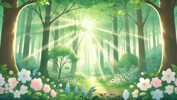 Refreshing forest and flowers in spring, JPG Refreshing forest and flowers in spring, bahar, orman, çiçek, JPG
