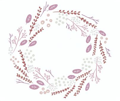 ピンクのリース リース,ピンク,ピンク系,ラブリー,キュート,ナチュラル,かわいい,手描き,繊細,植物のイラスト素材