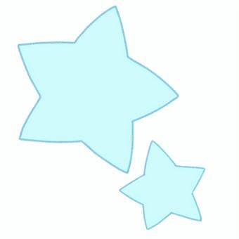 お星さま水色(デフォルメ) 星,星柄,ゆるい,手描き,フリーハンド,デフォルメ,シンプル,かわいい,手書き,ラフのイラスト素材