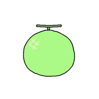 メロン メロン,手描き,かわいい,シンプル,簡単,果物,アイコンのイラスト素材