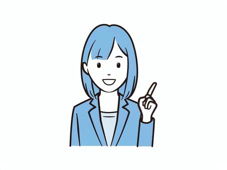 笑顔で指差しする女性ビジネスイラスト 女性,ビジネス,ol,笑顔,指差し,説明,案内,プレゼン,プレゼンテーション,ビジネスウーマンのイラスト素材