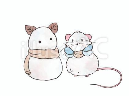 雪だるまとねずみ