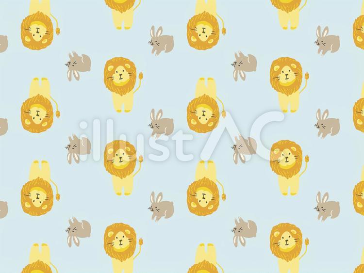 Free Vectors | Pattern image Lion and rabbit