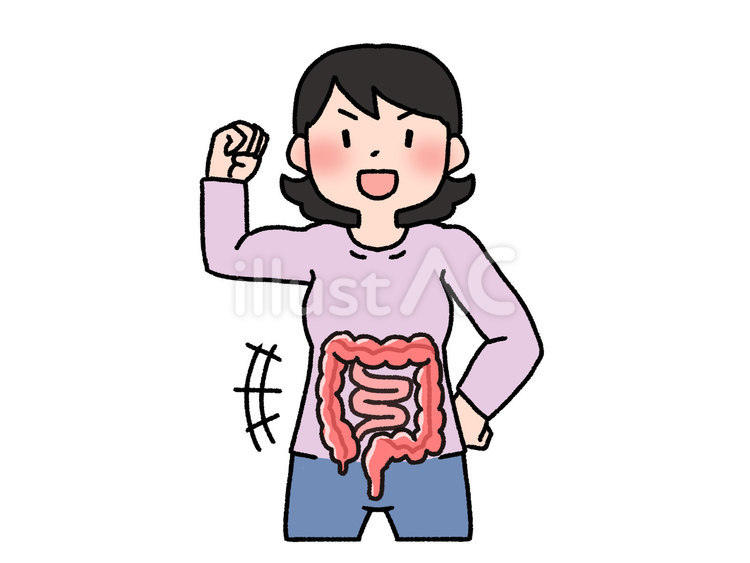 腸がとっても元気 腸,臓器,健康のイラスト素材