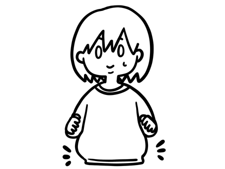 お腹を見て苦笑いする 線画 お腹を見て苦笑いする 線画 ぽっこり,お腹,ウエスト,体型,メタボ,ダイエット,生活,習慣,不健康,健康のイラスト素材