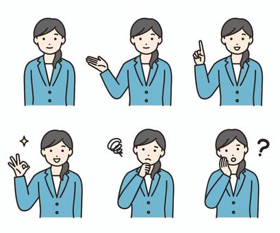Suit female facial expression set, JPG, PNG and AI Suit female facial expression set, бизнес, костюм, женщина, JPG, PNG and AI