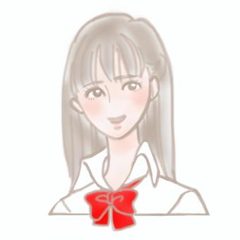 綺麗な女子高生 女性,高校生,おしゃれ,美人,かわいい,綺麗,制服,学校,学生,微笑むのイラスト素材