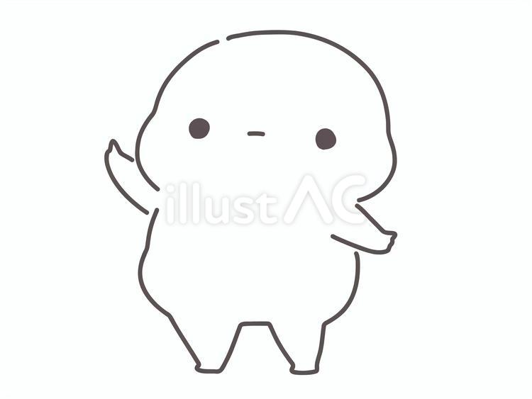 かわいい棒人間指差し 棒人間,かわいい,手描きのイラスト素材