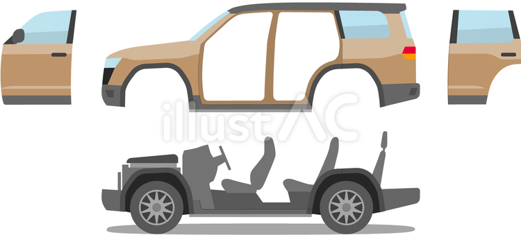 自動車の部品と組み立てのイラスト 車,組み立て,部品のイラスト素材