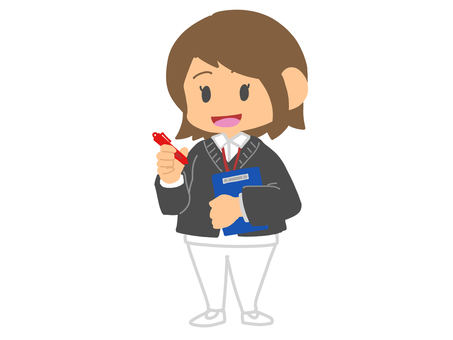 聞き取りをする女性 看護師,ケースワーカー,ソーシャルワーカー,白衣,女性,茶髪,カーディガン,聞き取り,主線なし,ポップのイラスト素材