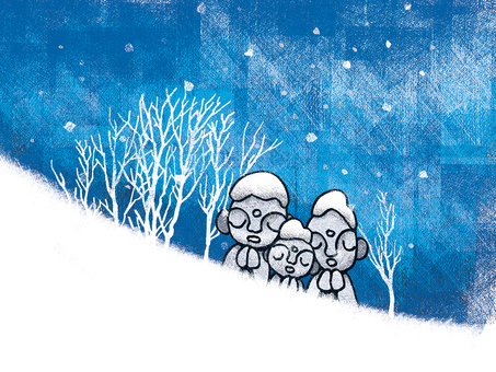 お地蔵さん01 地蔵,お地蔵さん,供養,平穏,願い,祈り,冬,雪のイラスト素材