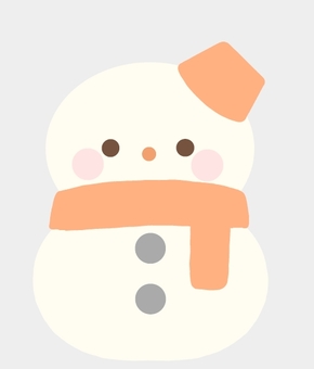 雪だるま　オレンジ 推し活,手帳デコ,雪だるま,スノーマン,snowman,おたより,推しカラー,デジタルステッカー,冬,12月のイラスト素材
