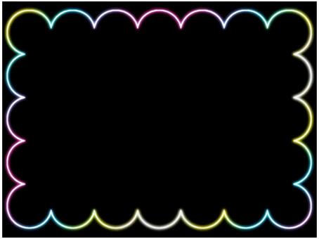 モコモコフレ−ム　ネオン　パステル モコモコ,ふわふわ,フレ−ム,ポストカード,メッセージカード,ネオン,グラデーション,パステルカラー,黒のイラスト素材