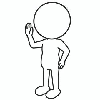 挨拶する棒人間 棒人間,挨拶,片手,呼びかけ,合図,軽い挨拶,フレンドリー,交流,会話,出会いのイラスト素材