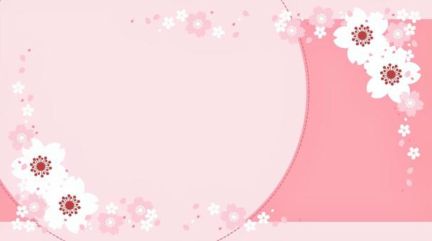 桜の花の背景 桜,花,春,ピンク,背景,ベクター,かわいい,おしゃれ,華やか,16:9のイラスト素材