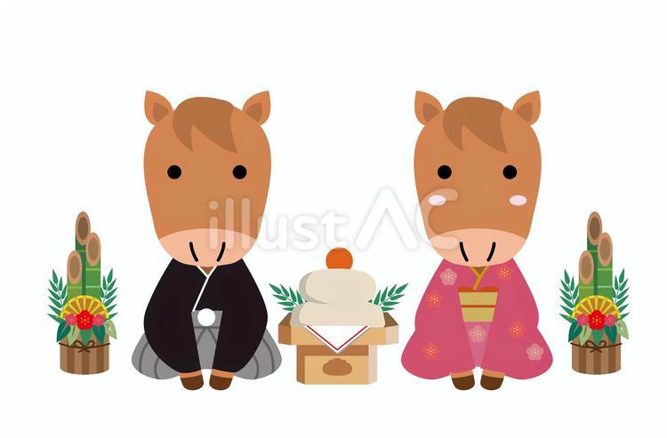 2026年の年賀状素材　 年賀状,午,午年のイラスト素材