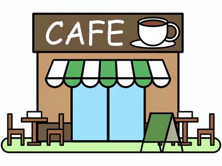 コーヒーショップ コーヒーショップ,カフェ,喫茶店,コーヒー,お店,外観,建物,飲食店,店,ショップのイラスト素材