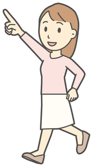  ロングヘア女性-341-全身 走る,女性,女の子,人物,かわいい,急ぐ,ランニング,運動,マラソン,ジョギングのイラスト素材