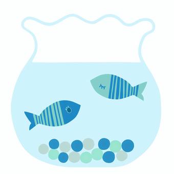 金魚鉢の2匹の魚 魚,かわいい,金魚鉢,熱帯魚,ペア,つがい,カップル,恋,アイコン,明るいのイラスト素材