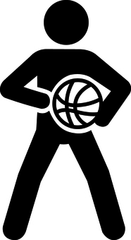 ピクトグラムの黒のバスケットボールです。 ピクトグラム,バスケットボール,シンプル,選手,スポーツ,アスリート,運動,クラブ,部活,サークルのイラスト素材