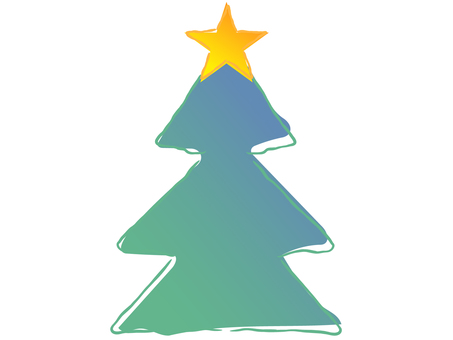 グラデーションのかわいいクリスマスツリー
