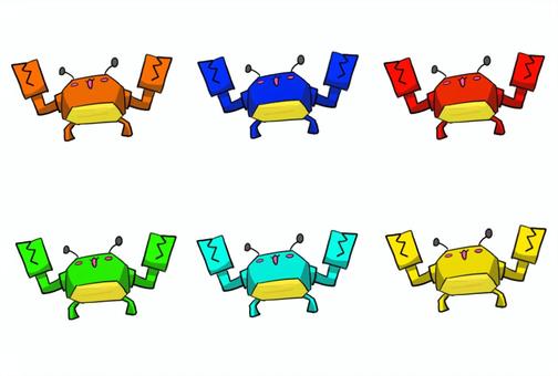 Illustration, crab, monster, cute, 