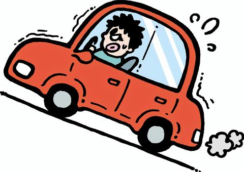 自動車 坂道発進 アクセル不足 人物,男性,おじさん,焦る,車,普通車,乗用車,乗り物,自家用車,車両のイラスト素材