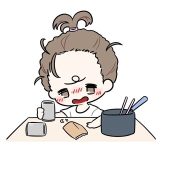 一人でヤケ酒するひもの 人,人物,ズボラ,女,ダサい,ボサボサ,だるい,かわいい,部屋着,ジャージのイラスト素材