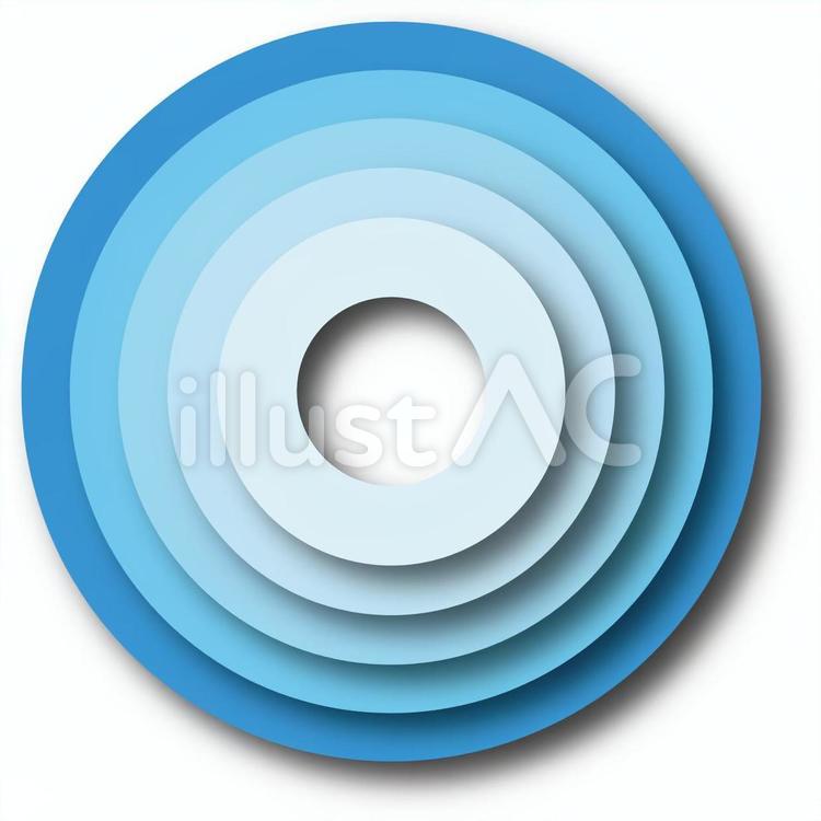 青い立体的な円の素材 青,立体,円のイラスト素材