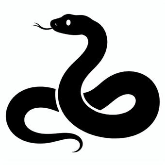 蛇のシルエット画 蛇,シルエット,黒,演技,神秘,巻く,スネーク,舌のイラスト素材