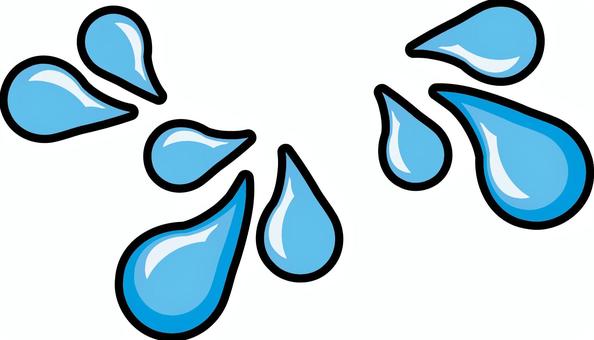 水滴コミカル　 水滴,汗,しぶき,大量,液体,雫,デフォルメ,コミカル,線のイラスト素材