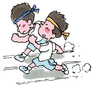 水彩運動会2 運動会,園児,小学校,子ども,競走,大会,イベント,行事,sports,dayのイラスト素材
