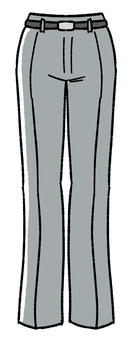 レディースのパンツ 手描き,冬,ズボン,パンツ,ボトムス,スラックス,ストレートパンツ,グレーパンツ,レディースファッション,冬服のイラスト素材