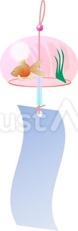 風鈴 風鈴,夏,暑中見舞いのイラスト素材