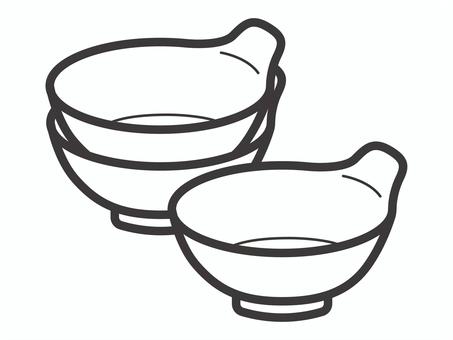 呑水３個セット03 呑水,鍋,とんすい,和食器,取り皿,アイコン,マーク,シンプル,セットのイラスト素材