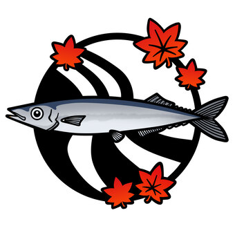 Saury (with autumn leaves), , JPG and PNG