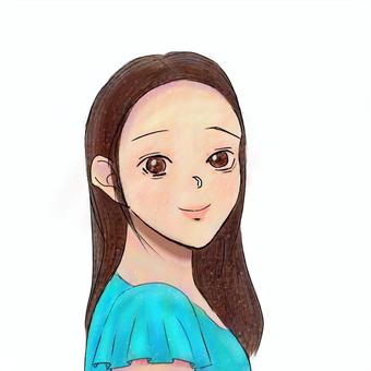 女の子 女の子 女の子,女,女の人,振り返り,見返り美人のイラスト素材