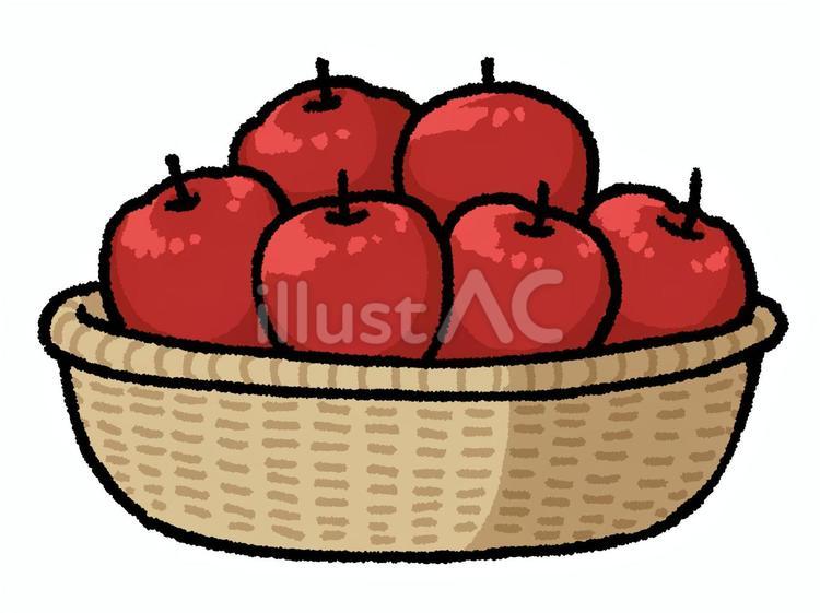 籠の中の6個のりんごのイラスト りんご,6個,たくさんのイラスト素材