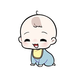 笑顔の赤ちゃん 人,人物,赤ちゃん,baby,赤ん坊,子供,赤子,乳児,幼子,ハイハイのイラスト素材
